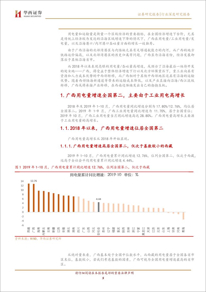 《新能源行业能源交运看区域经济系列之一：用电量与港口增速相互印证，广西区域经济增长强劲，未来前景更可期-20191208-华西证券-24页》 - 第6页预览图