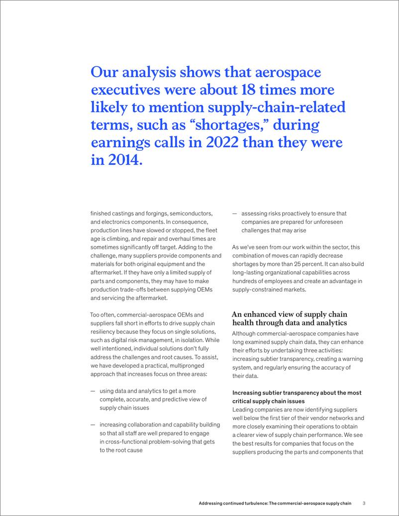 《麦肯锡-应对持续动荡：商业航空航天供应链（英）-2024.4-9页》 - 第3页预览图