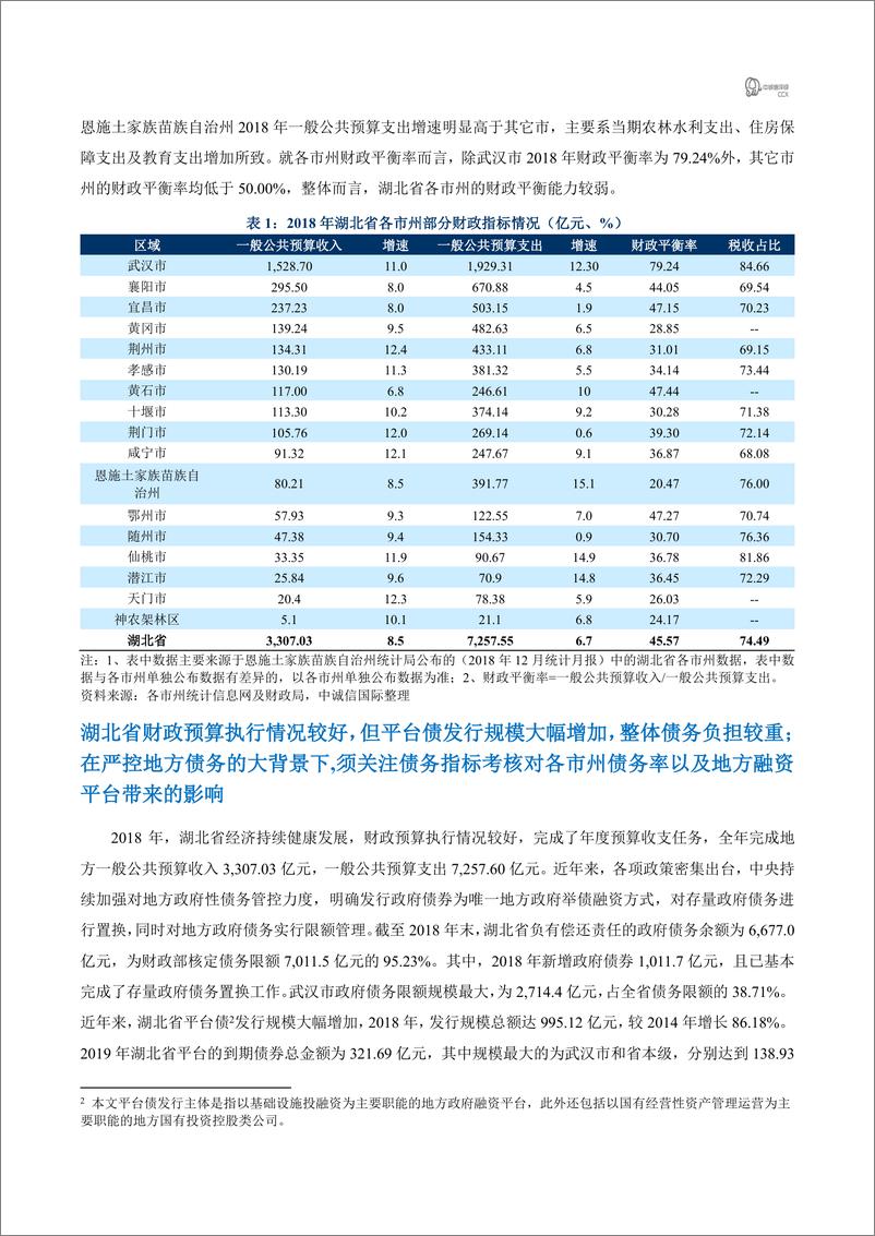 《中诚信-2018年湖北省区域经济及财政概况简析-2019.3-5页》 - 第4页预览图