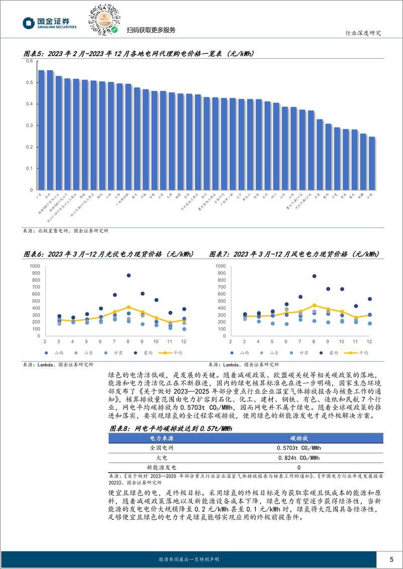 《氢能&燃料电池行业产业链系列报告之十七——绿氢经济性可期，高碳场景替代加速》 - 第5页预览图