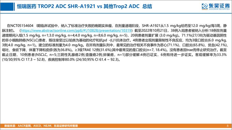 《医药生“秒懂”全球创新药系列研究之会议追踪：aacr2023本土药企临床进展》 - 第8页预览图