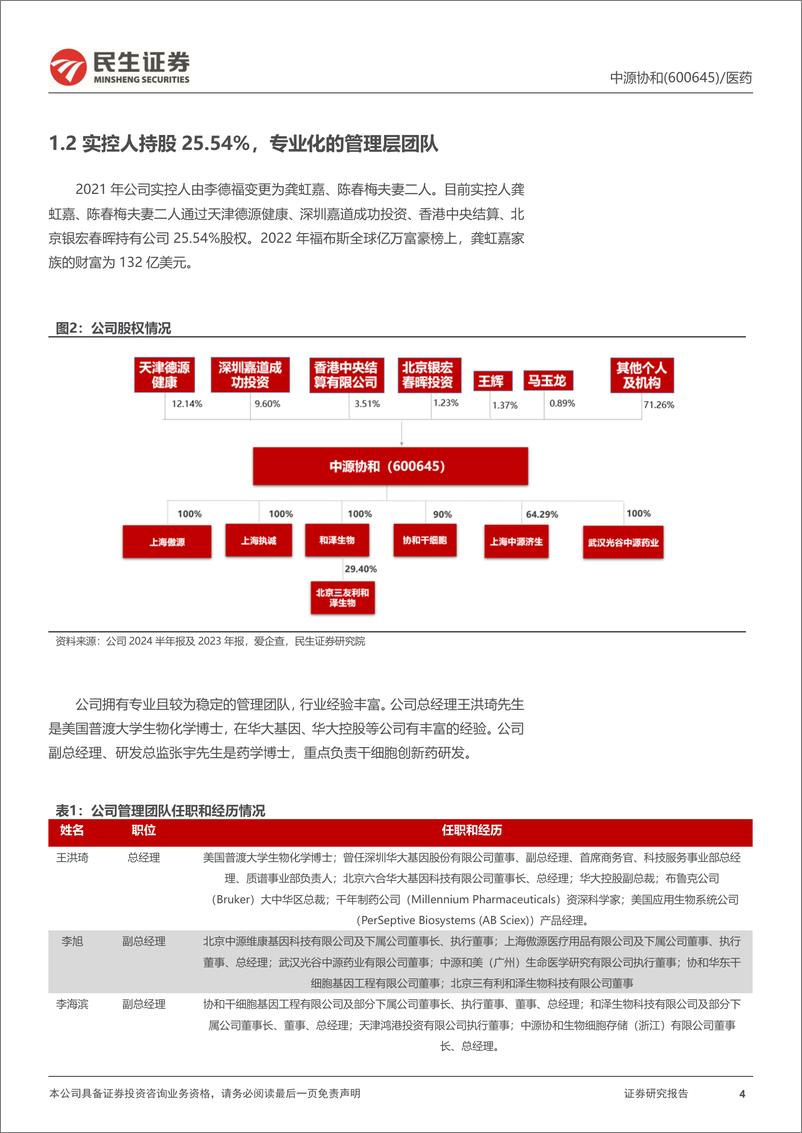 《中源协和(600645)首次覆盖报告：产业迎来风口，干细胞创新药快速推进-240829-民生证券-30页》 - 第4页预览图