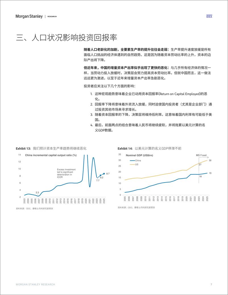 《Morgan Stanley Fixed-Asia Economics The Viewpoint 亚洲经济研究：观点 中国——通缩和疲软的增量资本产出率：能...-108672354》 - 第7页预览图