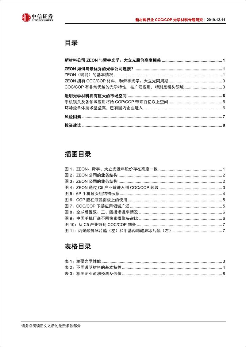 《新材料行业COCCOP光学材料专题研究：关注光学发展带来的国产光学材料投资机会-20191211-中信证券-11页》 - 第3页预览图