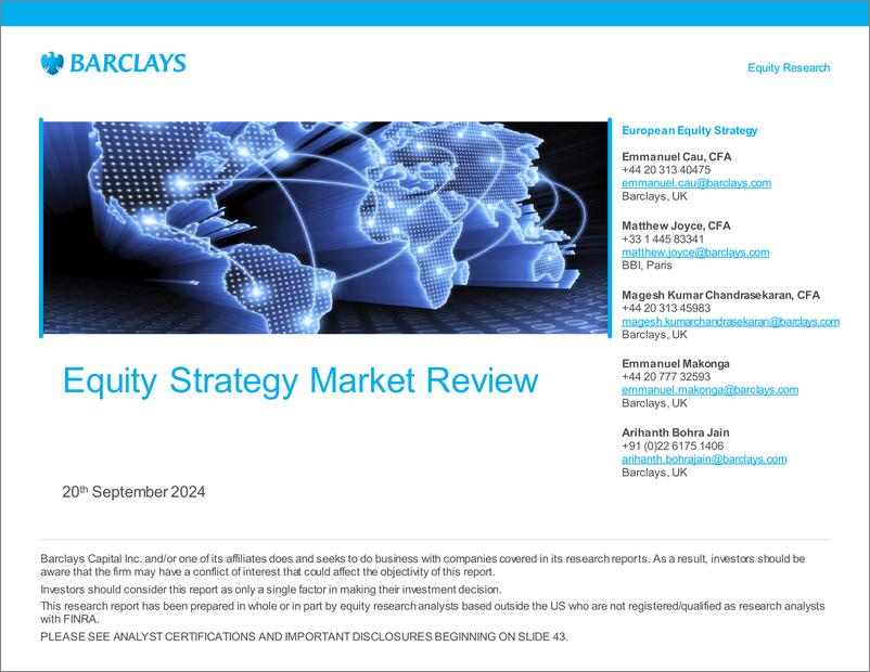 《Barclays_Equity_Market_Review_Don_t_fight_the_Fed_don_t_short_Cyclicals (1)》 - 第1页预览图