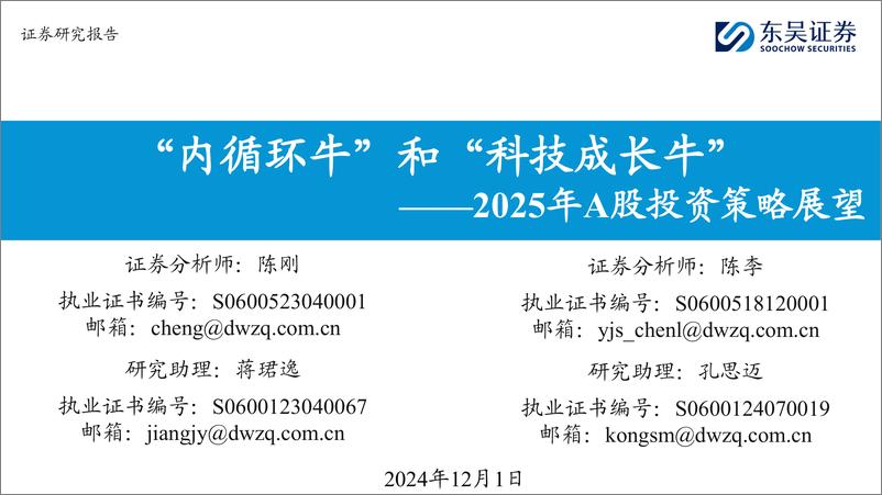 《东吴证券-2025年A股投资策略展望__内循环牛_和_科技成长牛_》 - 第1页预览图