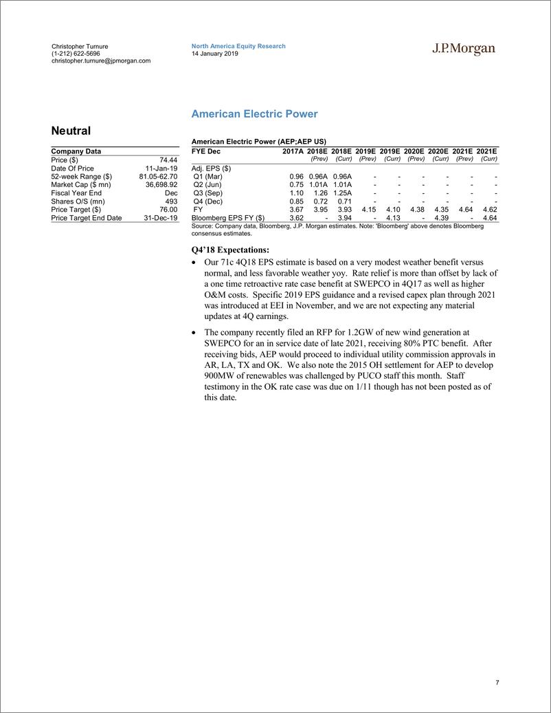 《J.P. 摩根-美股-电力公用事业行业-美国电力公用事业2018年Q4大中型企业盈利预览-2019.1.14-59页》 - 第8页预览图