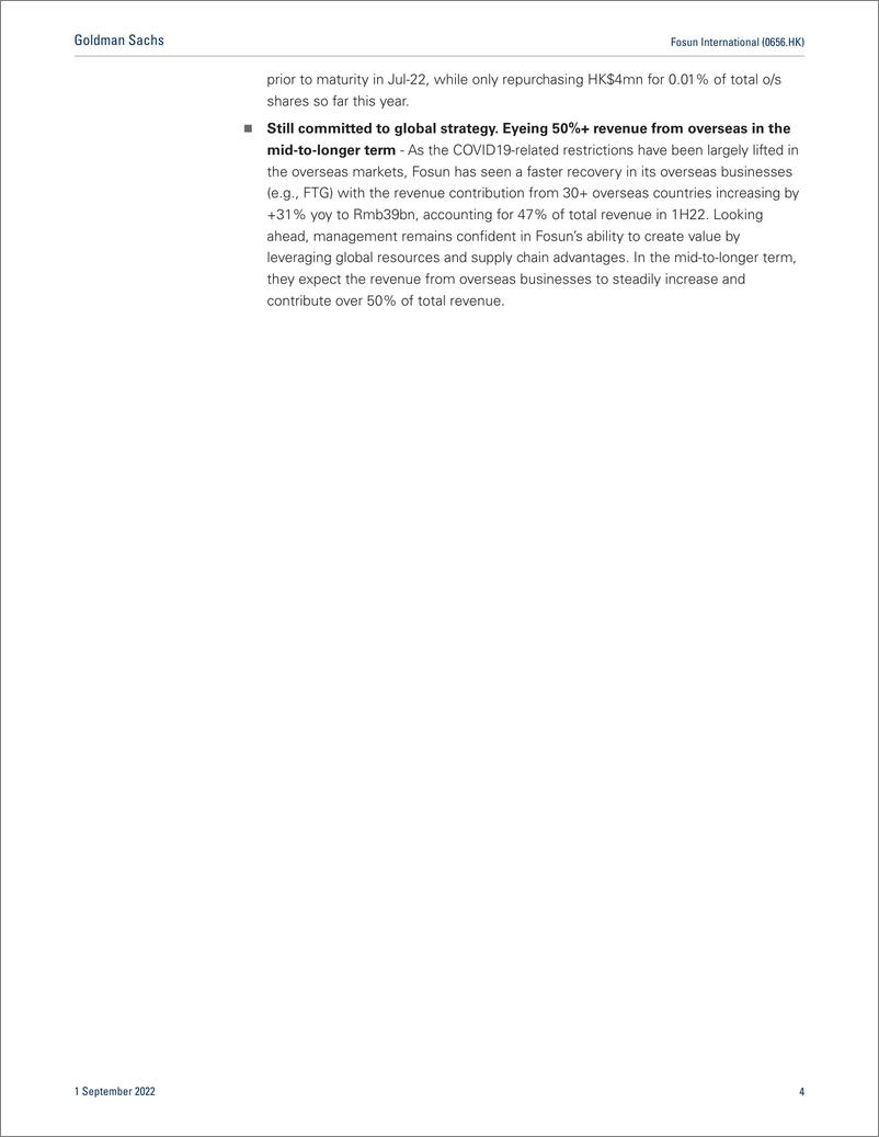 《Fosun International (0656.HK 1H22 results broadly inlin Narrowed losses from Happiness. Health and Wealth divisions dragg...》 - 第5页预览图