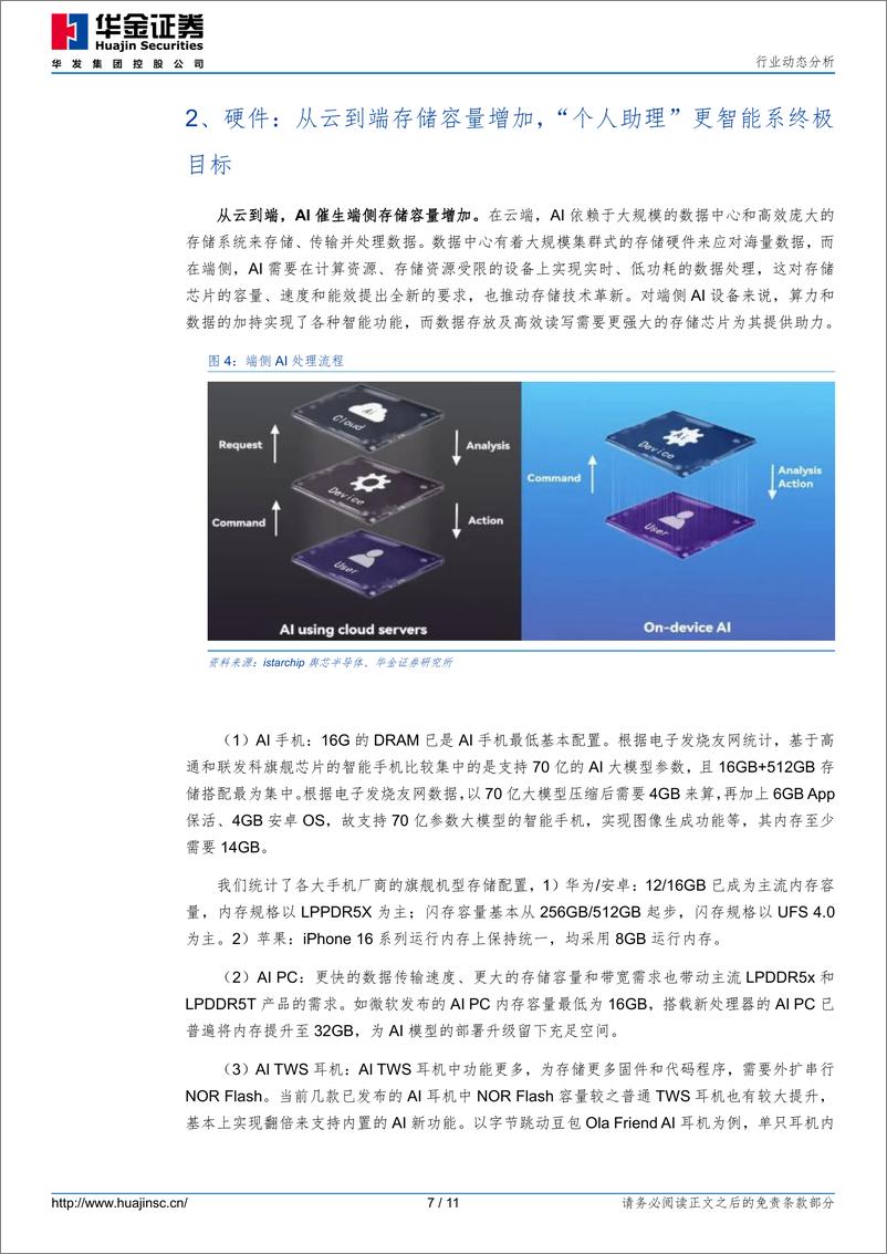 《电子行业动态分析：存储板块再迎曙光，DeepSeek加速端侧AI规模化转折点，大厂再现控产-250216-华金证券-11页》 - 第7页预览图