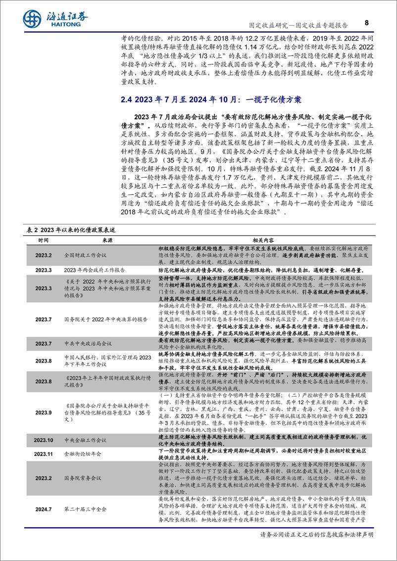 《信用债专题报告：化债再加码，这次有何不同？-241112-海通证券-13页》 - 第8页预览图