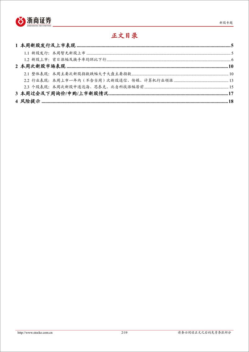 《新股定期报告（24W08）：暂无新股上市，次新股指数涨跌幅环比转正-20240226-浙商证券-19页》 - 第2页预览图