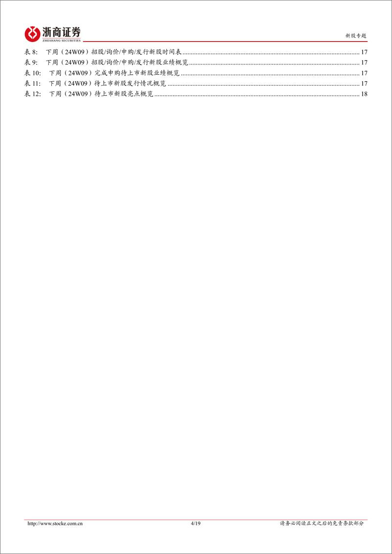 《新股定期报告（24W08）：暂无新股上市，次新股指数涨跌幅环比转正-20240226-浙商证券-19页》 - 第4页预览图