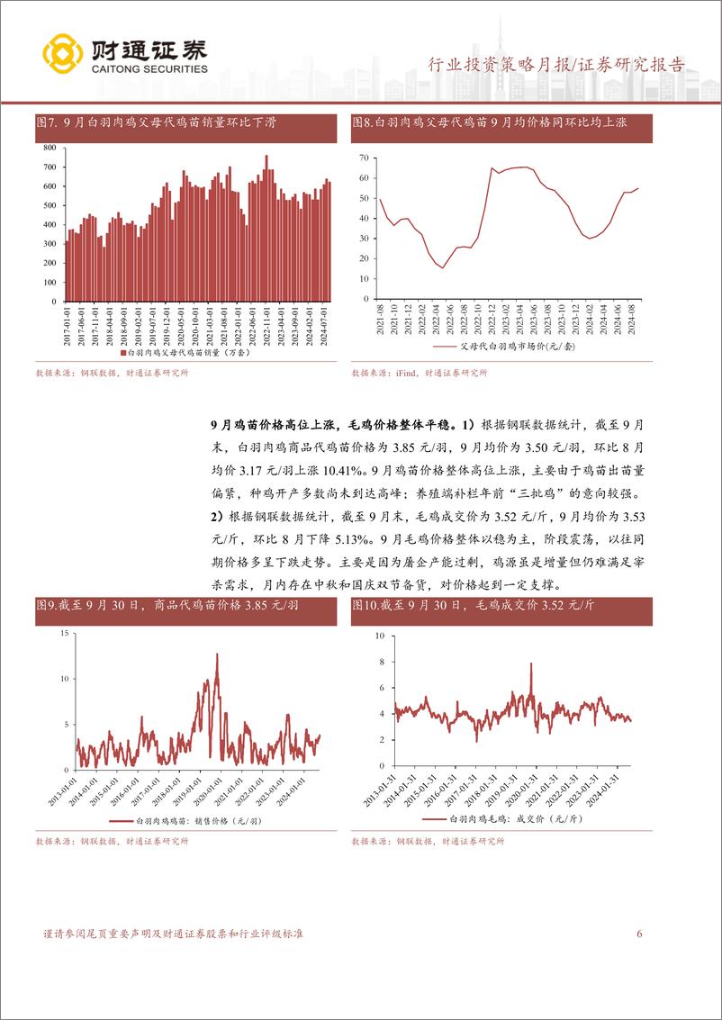 《农林牧渔行业9月畜禽养殖跟踪月报：猪价震荡调整，商品代苗价上涨-241021-财通证券-11页》 - 第7页预览图