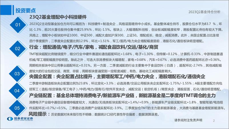 《2023Q2基金持仓分析：成长形成新共识，一致预期在硬件-20230723-国泰君安-53页》 - 第3页预览图