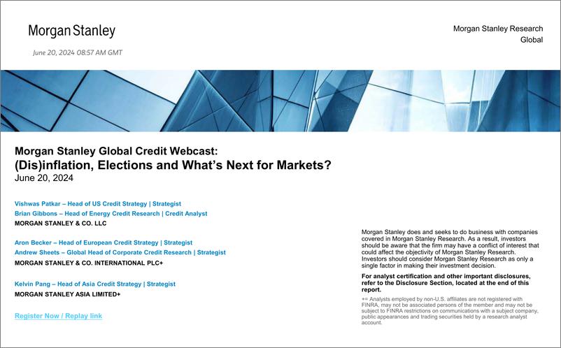 《Morgan Stanley Fixed-Global Credit Strategy Global Credit Research Webcast Slide...-108783253》 - 第1页预览图