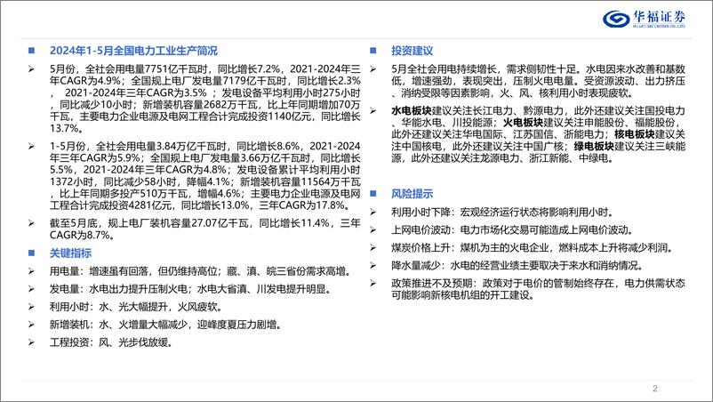 《公用事业行业2024年6月期：数说电力-240703-华福证券-22页》 - 第2页预览图