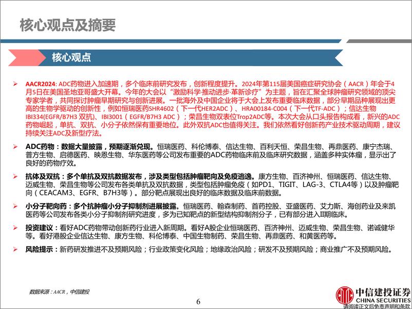 《医药行业2024AACR：ADC仍是重要热点，中国药物创新度提升-240414-中信建投-115页》 - 第6页预览图