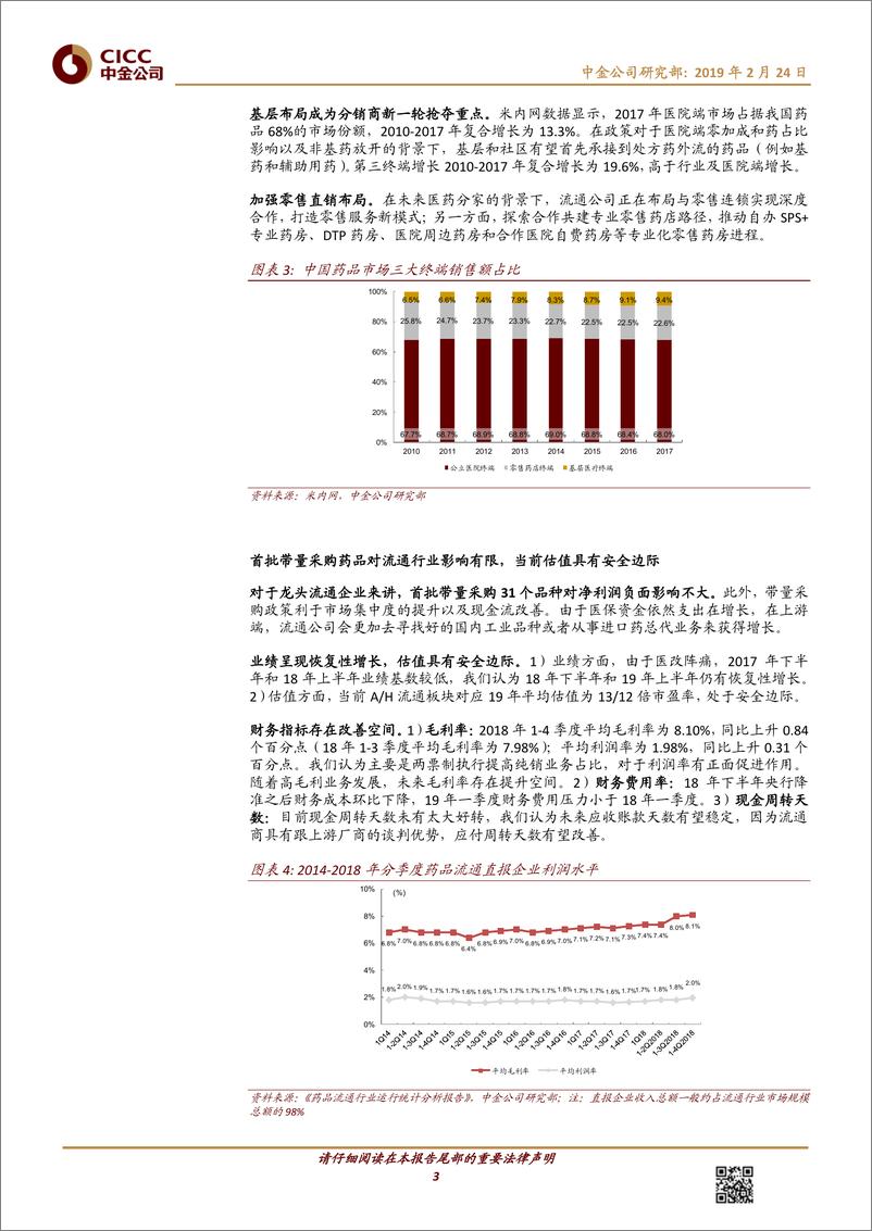 《医疗保健行业：两票制调整接近尾声，财务费用压力有望减轻-20190224-中金公司-14页》 - 第4页预览图