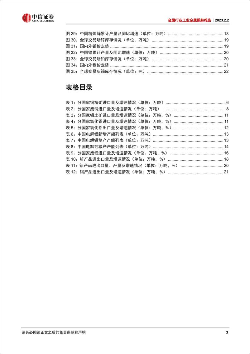 《金属行业工业金属跟踪报告：低库存叠加需求回暖预期，金属价格强势运行-20230202-中信证券-25页》 - 第4页预览图
