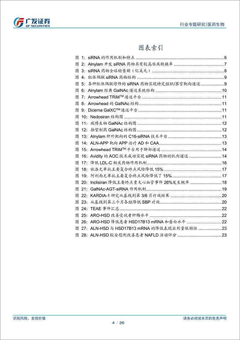 《医药生物行业：RNAi疗法快速发展，从罕见病拓展到慢性病未来价值可期-240709-广发证券-26页》 - 第4页预览图