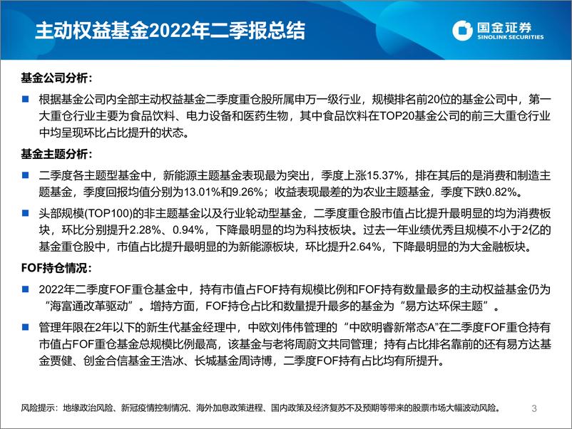 《基金整体、画像类别、基金公司、FOF视角四维度详解二季报：数说公募主动权益及FOF基金2022年二季报-20220728-国金证券-48页》 - 第4页预览图