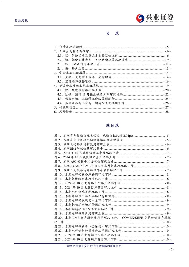 《有色金属行业：继续推荐铜铝板块，能源金属底部修复-241110-兴业证券-29页》 - 第2页预览图