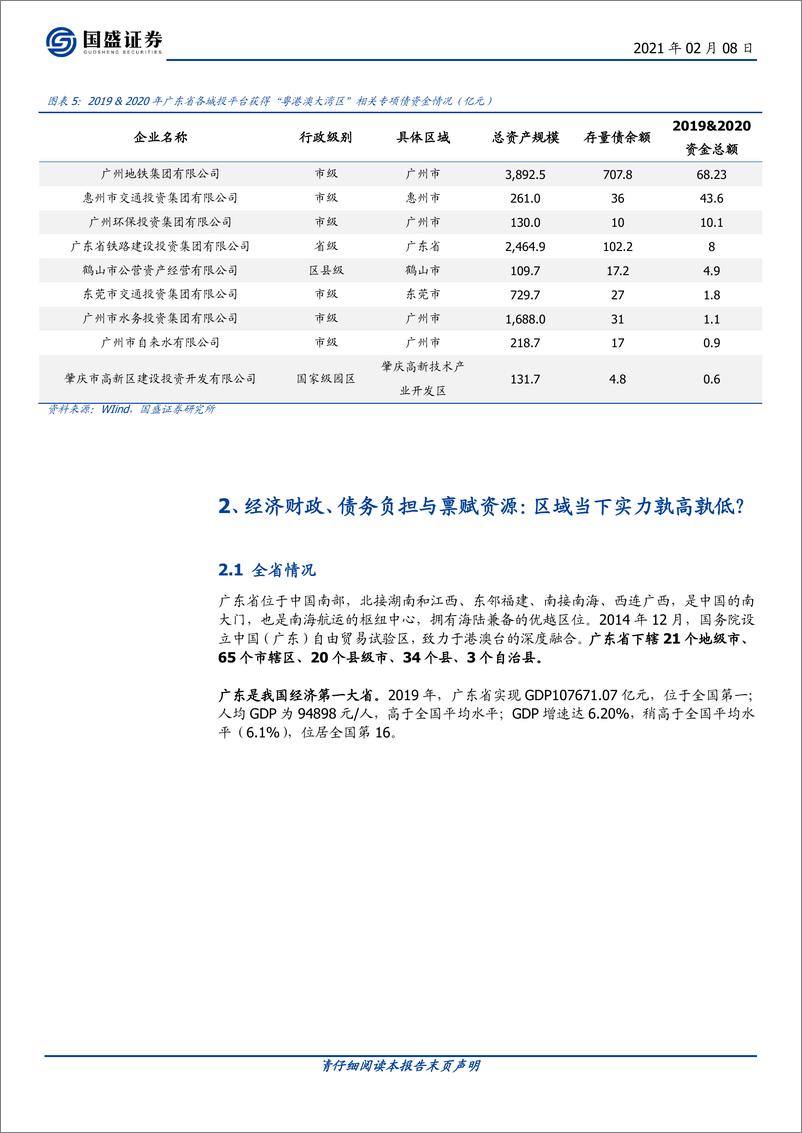 《固定收益专题：广东城投全梳理（优等生系列二），开放前沿，湾区机遇-20210208-国盛证券-46页》 - 第7页预览图