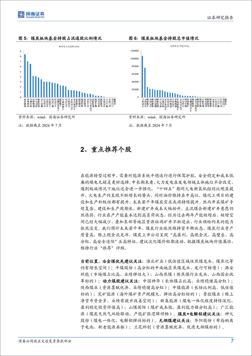 《煤炭开采行业专题研究：2024Q2主动型基金在煤炭行业持仓比例持续提升-240722-国海证券-10页》 - 第7页预览图