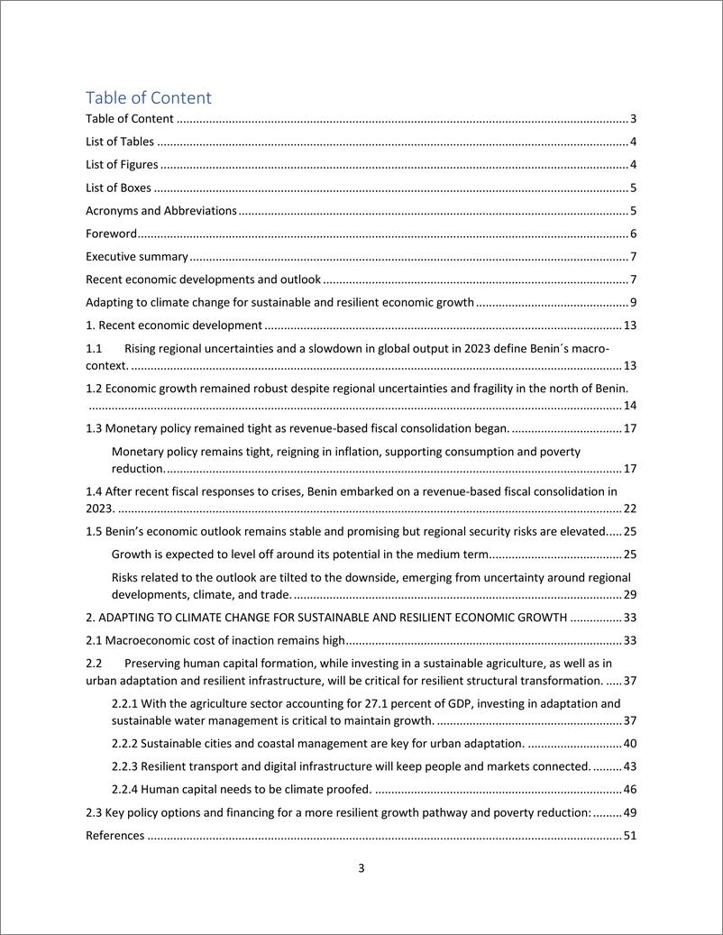 《世界银行-贝宁经济最新消息：适应气候变化实现可持续和有韧性的经济增长（英）-2024-52页》 - 第3页预览图