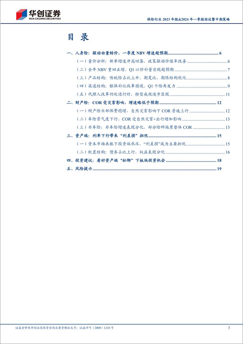 《保险行业2023年报%262024年一季报综述暨中期策略：看好资产端“松绑”下板块投资机会-240516-华创证券-22页》 - 第3页预览图