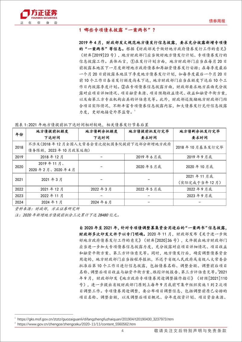 《政府债券跟踪：哪些专项债未披露“一案两书”？-240624-方正证券-15页》 - 第4页预览图