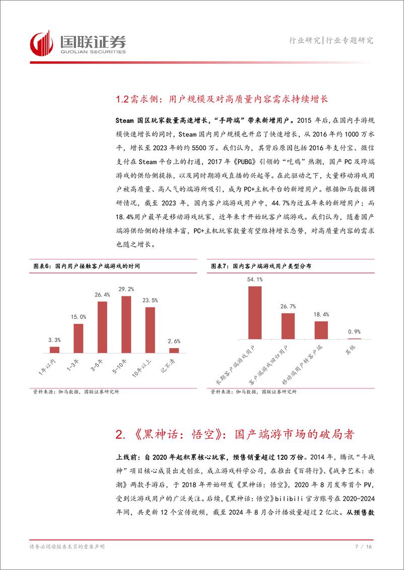 传媒行业专题研究：《黑神话，悟空》及国产端游市场，蛰伏数载，今朝启航-240825-国联证券-17页 - 第8页预览图