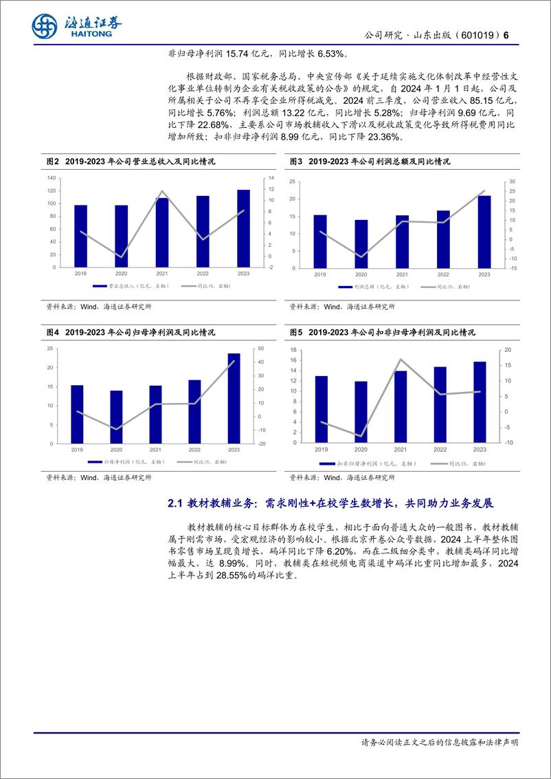 《山东出版(601019)公司研究报告：立足山东打造教材教辅品牌，高分红回馈投资者-241125-海通证券-14页》 - 第6页预览图