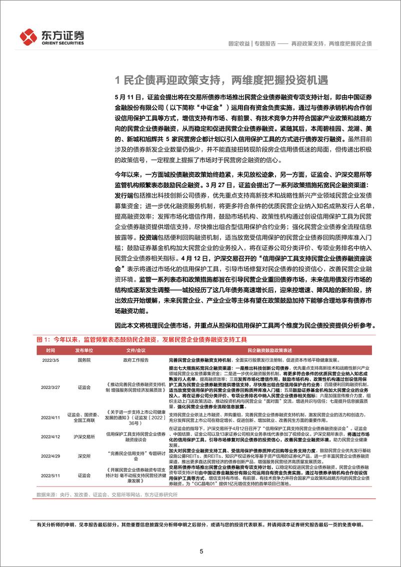 《固定收益专题报告：再迎政策支持，两维度把握民企债-20220522-东方证券-30页》 - 第6页预览图