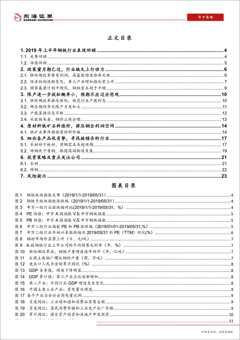 《钢铁行业2019年中期策略：政策蜜月期已过，行业下行中的机遇-20190531-东海证券-24页》 - 第3页预览图