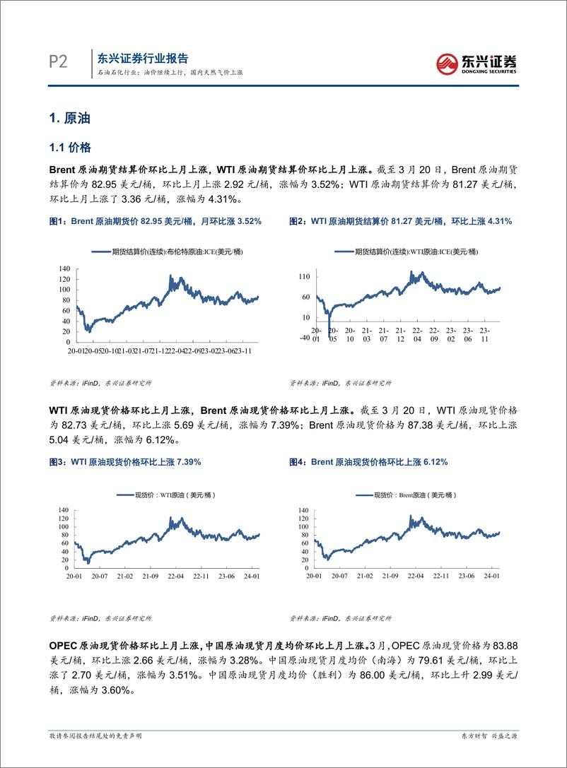 《石油石化行业报告：油价继续上行，国内天然气价上涨-240328-东兴证券-14页》 - 第2页预览图