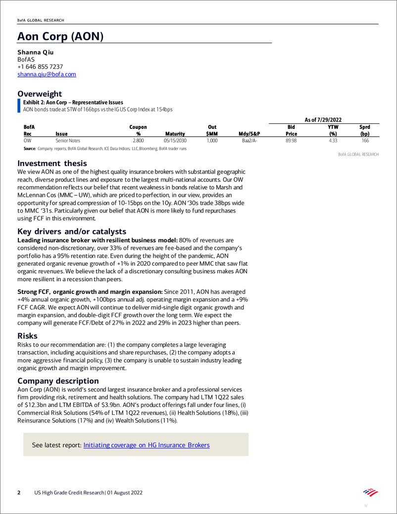 《US High Grade Credit Research Top US High Grade Ideas》 - 第3页预览图