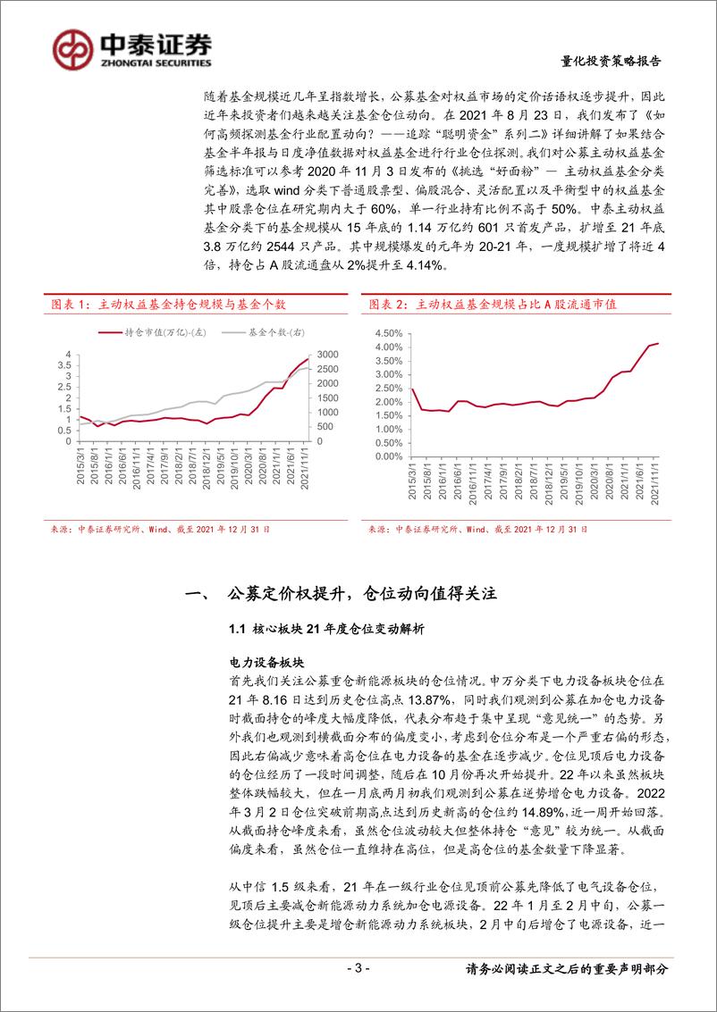 《追踪“聪明资金”系列五：借助基金定价权把握仓位动向，构建行业轮动下选股策略-20220318-中泰证券-23页》 - 第4页预览图