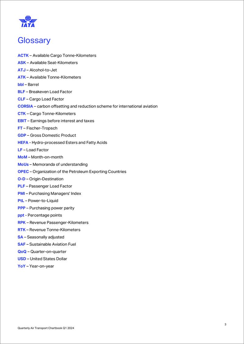 《2024年第一季度全球航空运输业状况分析报告英文版-国际航空运输协会》 - 第3页预览图
