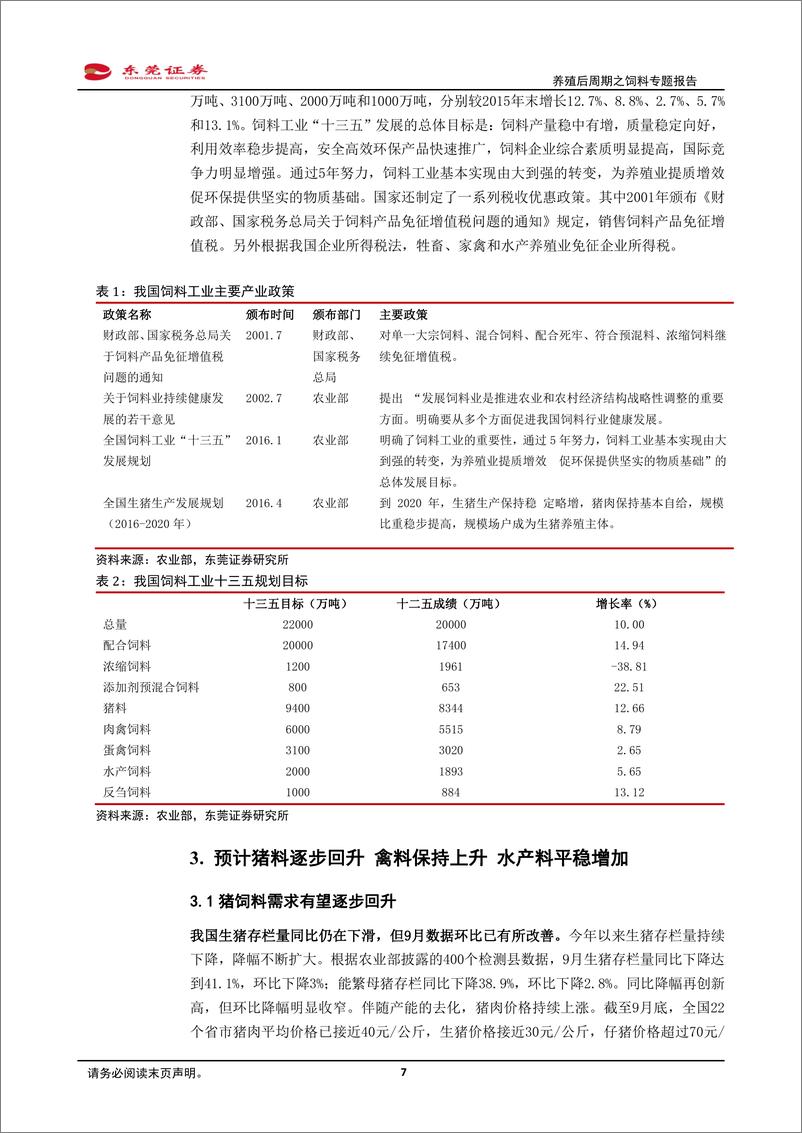 《农林牧渔行业养殖后周期之饲料专题报告：政策促进，生猪补栏有望回升，饲料迎机会-20191025-东莞证券-16页》 - 第8页预览图