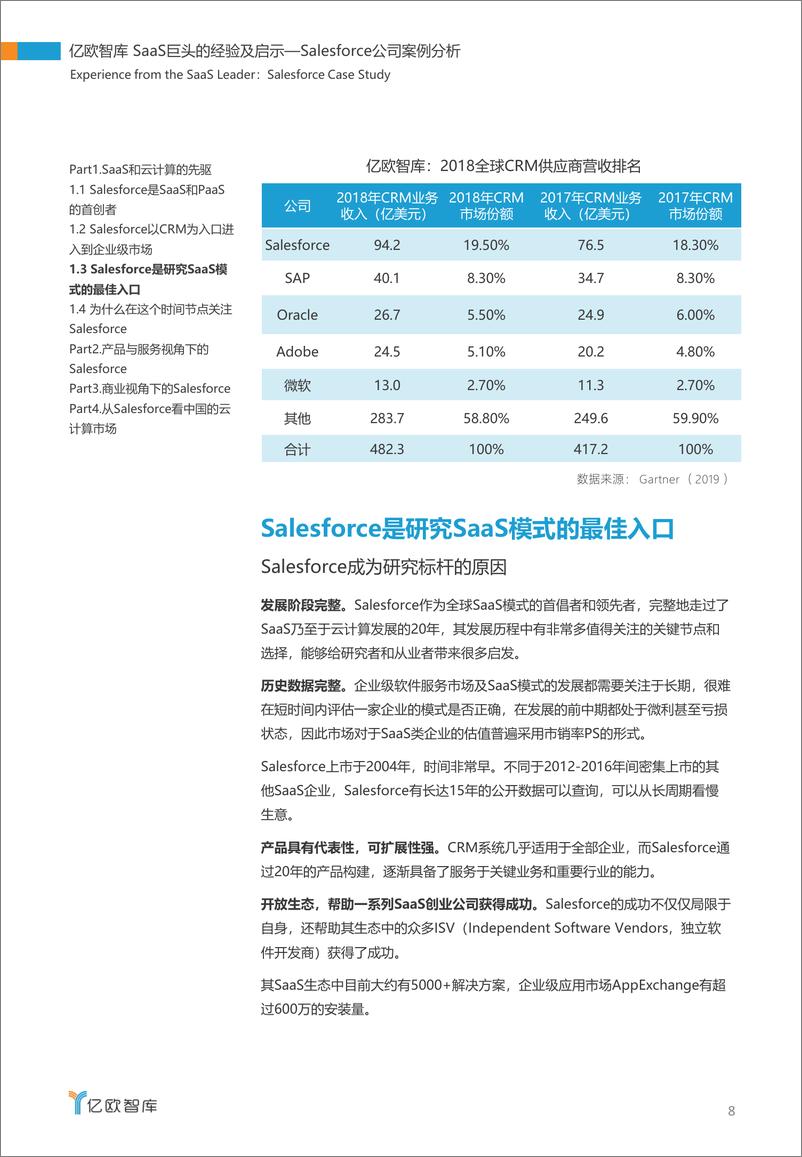 《SaaS巨头的经验及启示——Salesforce公司案例分析》 - 第8页预览图