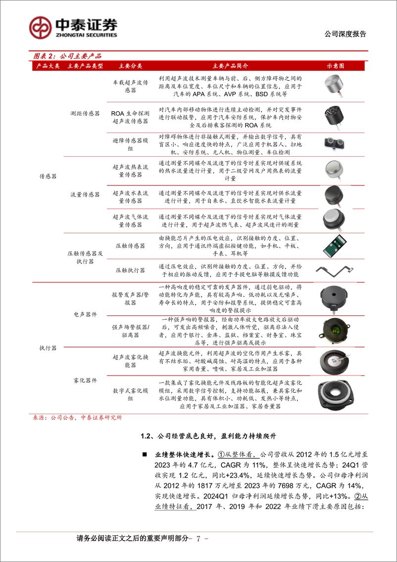 《奥迪威(832491)超声波传感器先锋，下游应用多点开花-240731-中泰证券-30页》 - 第7页预览图