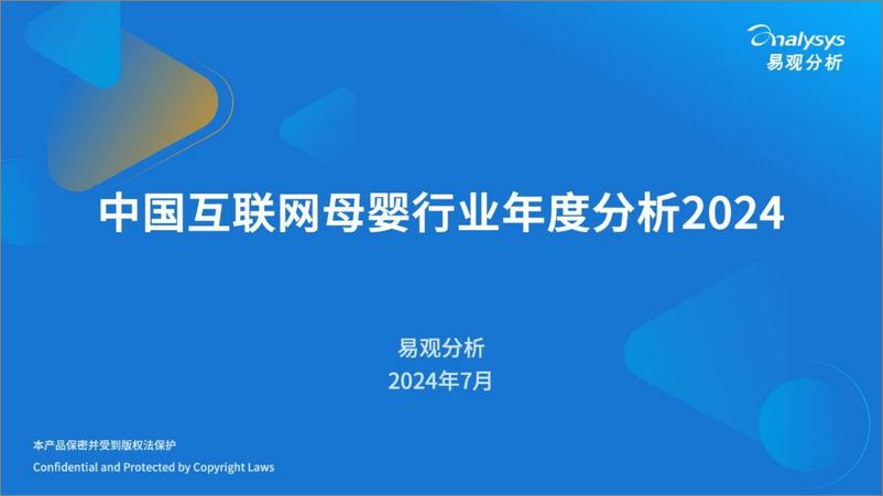 《2024中国互联网母婴行业年度分析-易观分析》 - 第1页预览图