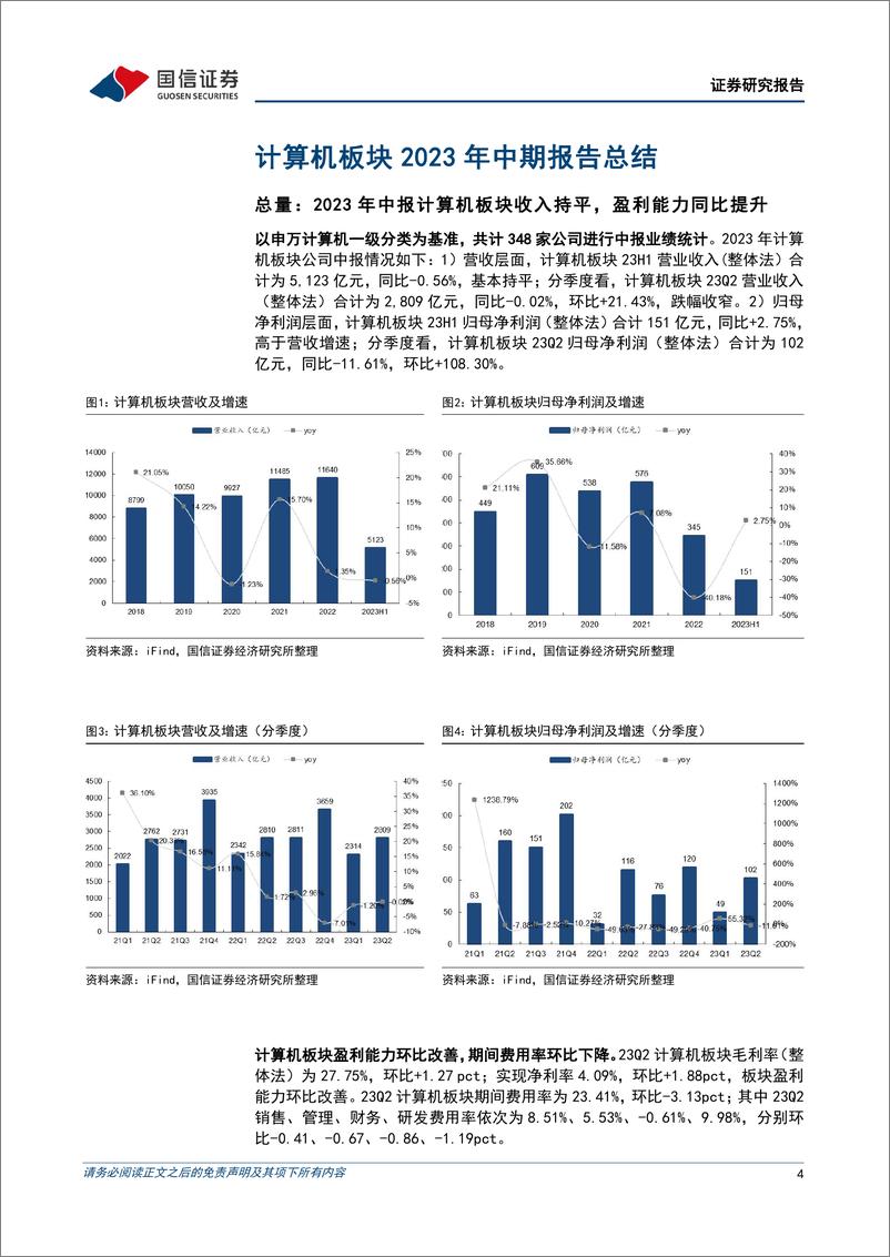 《计算机行业2023年9月投资策略暨财报总结：23H1计算机板块业绩稳步增长，关注机器人领域产业机会-20230913-国信证券-19页》 - 第5页预览图