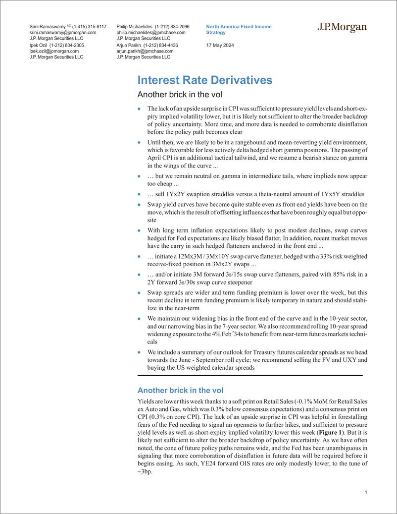 《JPMorgan Econ  FI-Interest Rate Derivatives Another brick in the vol-108279425》 - 第1页预览图