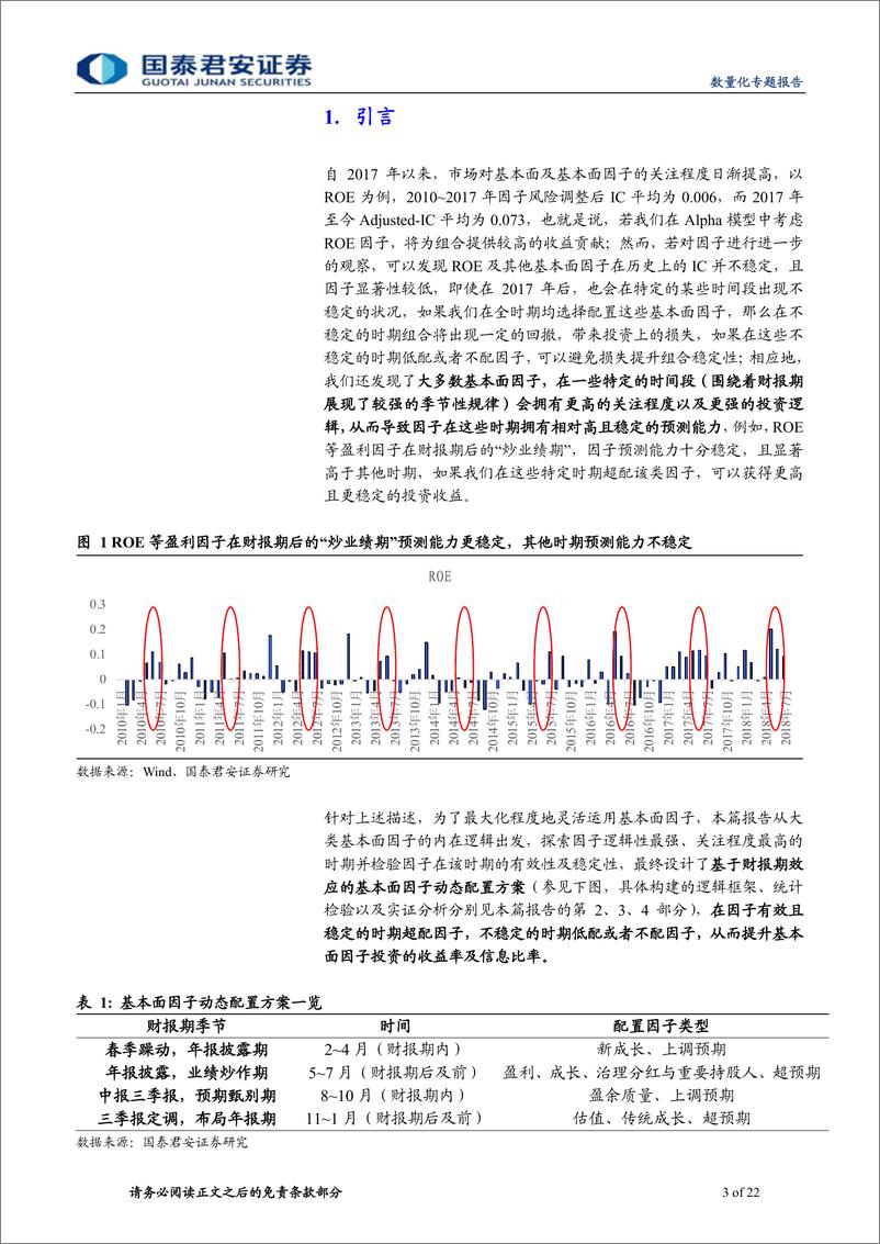 《国泰君2018090国泰君安数量化专题之一百一十八：基于财报期效应的基本面因子动态配置研究》 - 第3页预览图