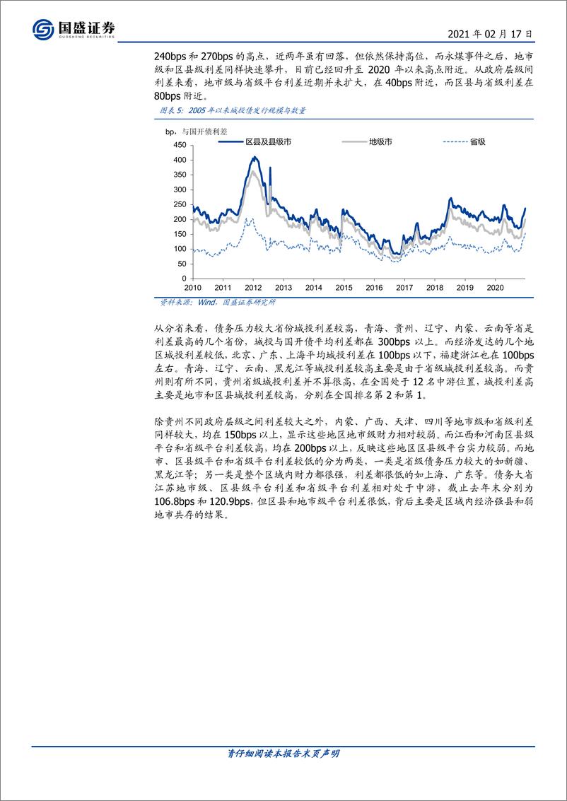 《固定收益专题：城投利差决定因素分解，政府层级的角度-20210217-国盛证券-32页》 - 第7页预览图