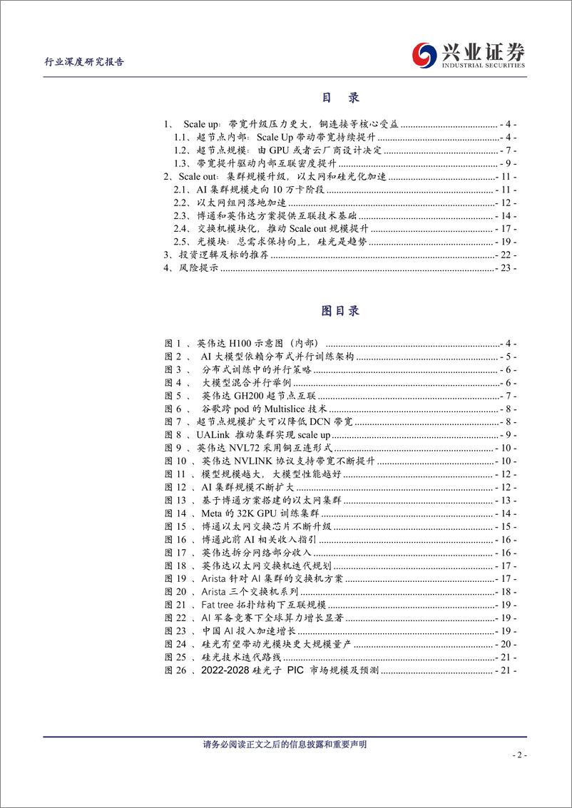 《通信行业AI深度洞察系列报告(三)：Scale＋up与Scaleout组网变化趋势如何看？-240823-兴业证券-24页》 - 第2页预览图