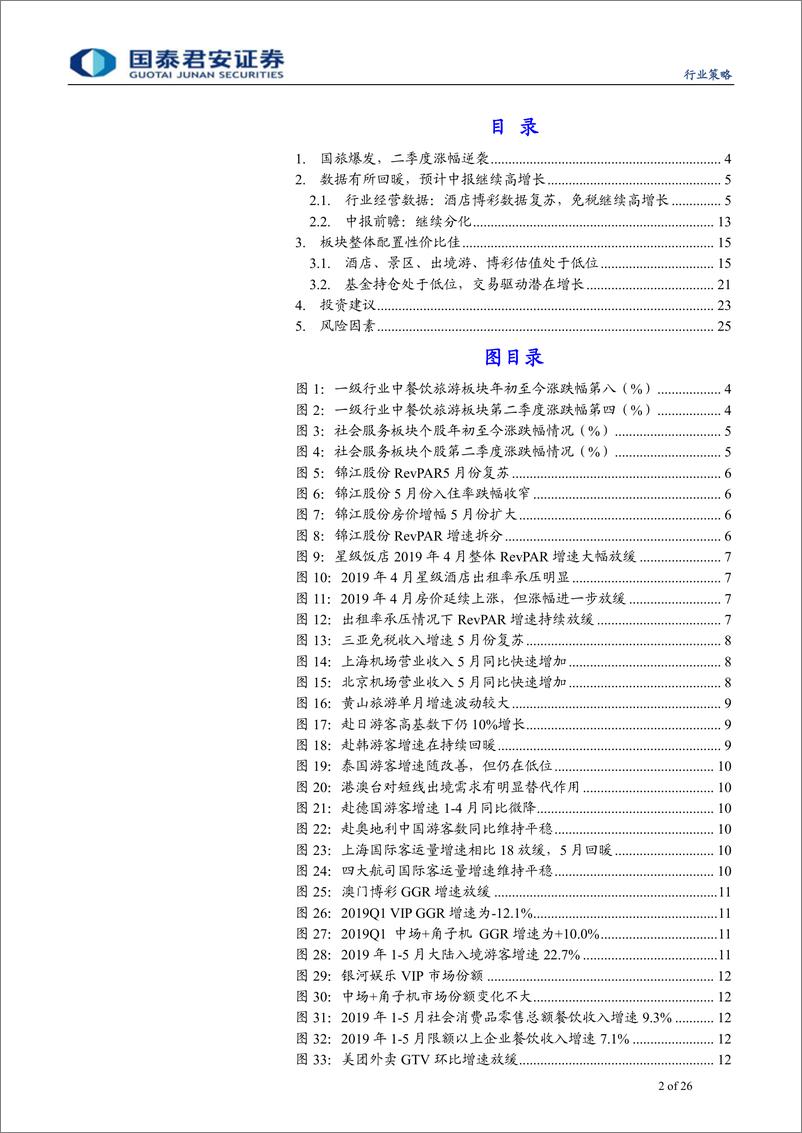 《2019年7月社会服务行业投资策略：看淡外部影响，精选优质标的-20190702-国泰君安-26页》 - 第3页预览图