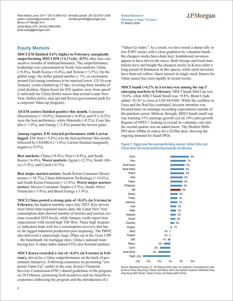 《JPMorgan-EM takes a “leap” forward Emerging Equity Market Wrap – Febr...-106801939》 - 第2页预览图